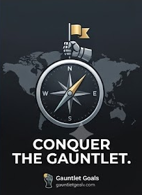 Conquer The Gauntlet compass for goal accountability, focus, and achievement.